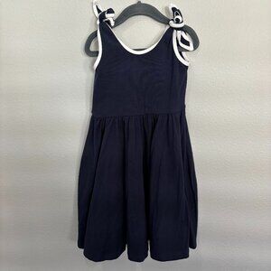 Alice + Ames navy blue with white trim sleeveless dress, shoulder ties